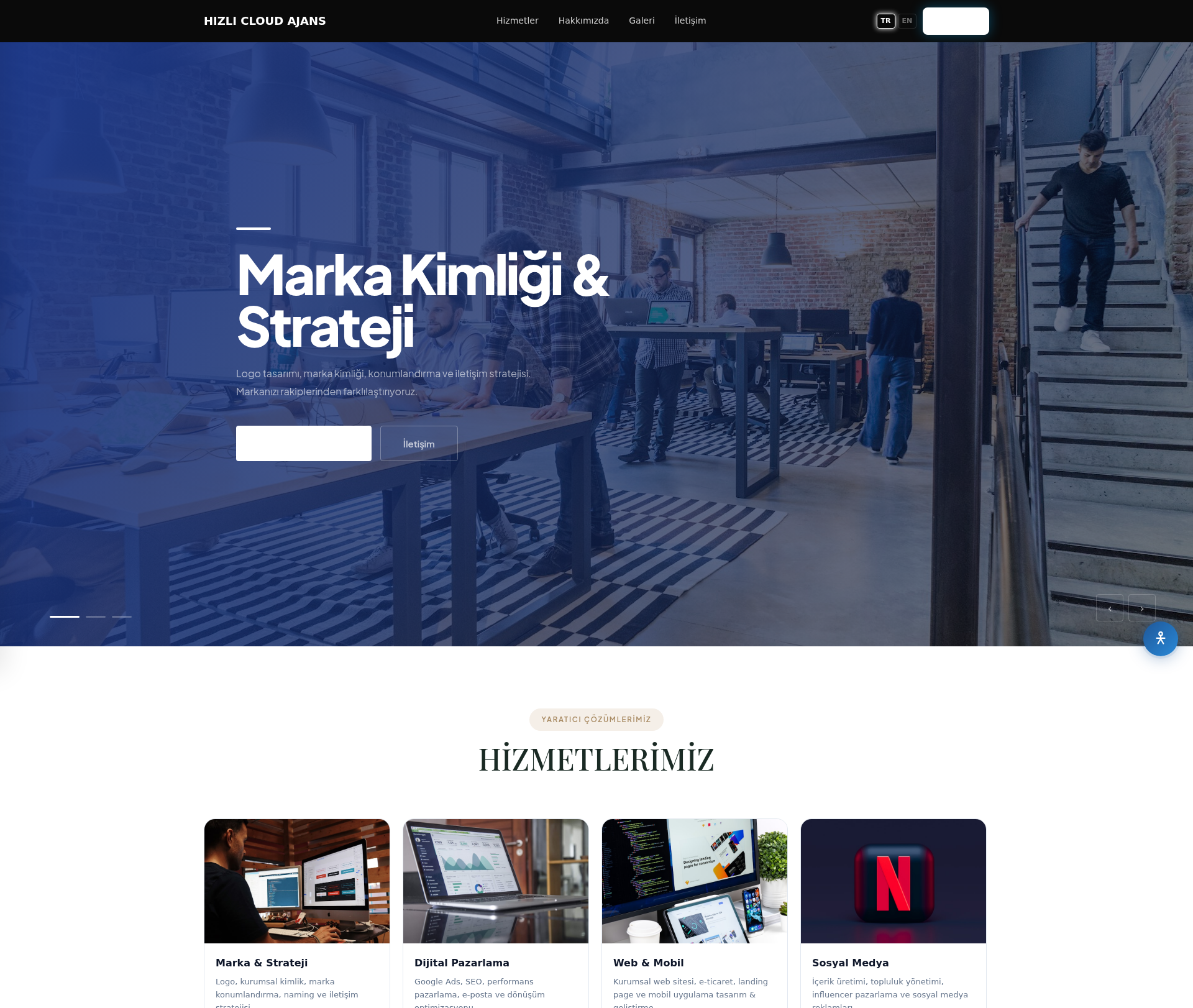 Grafik Tasarım ve Kreatif Ajans Web Sitesi