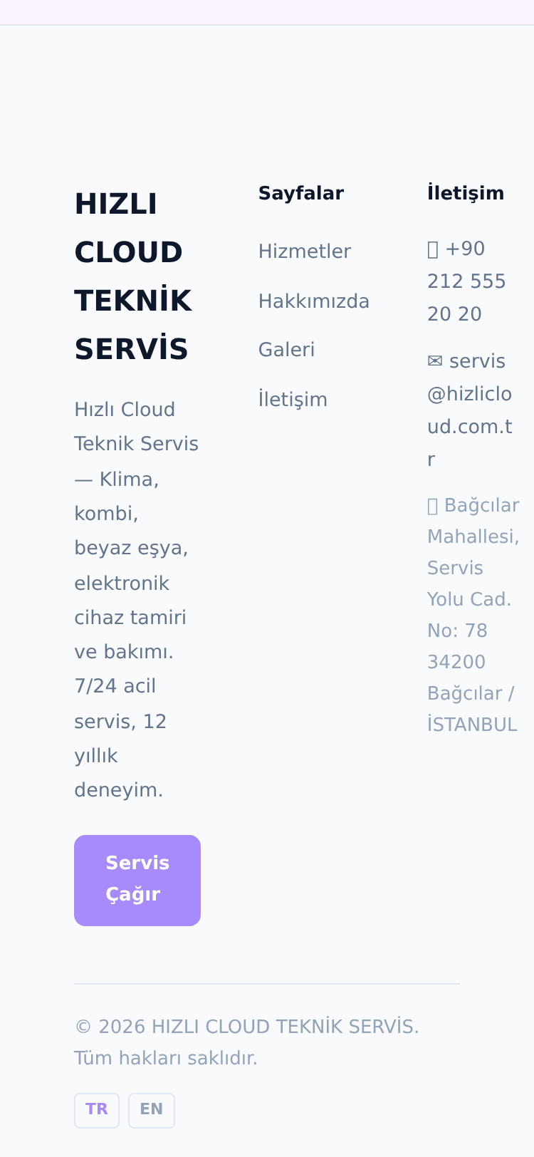 Klima ve Isıtma Sistemleri Servis Web Sitesi 5