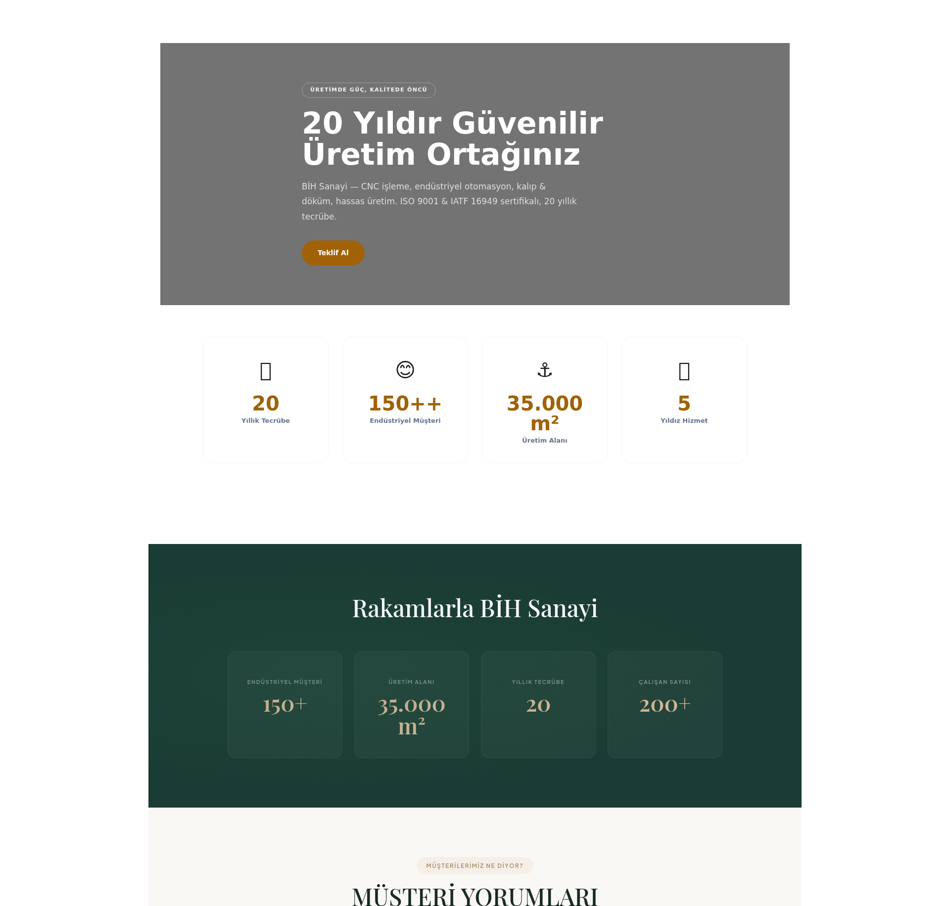 Metal ve Çelik Firması Kurumsal Web Sitesi 2