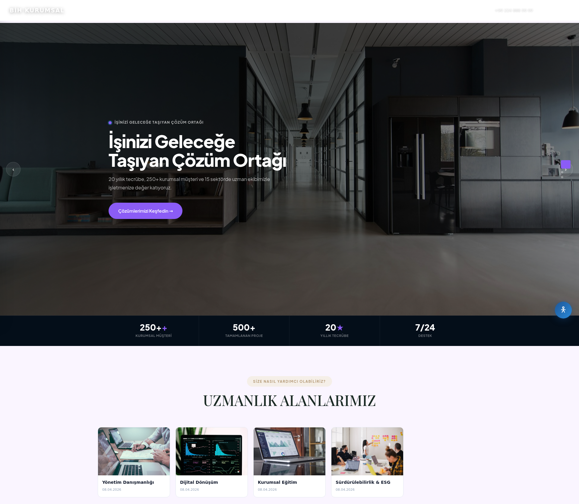 Çok Satan Video Arka Planlı Kurumsal Site