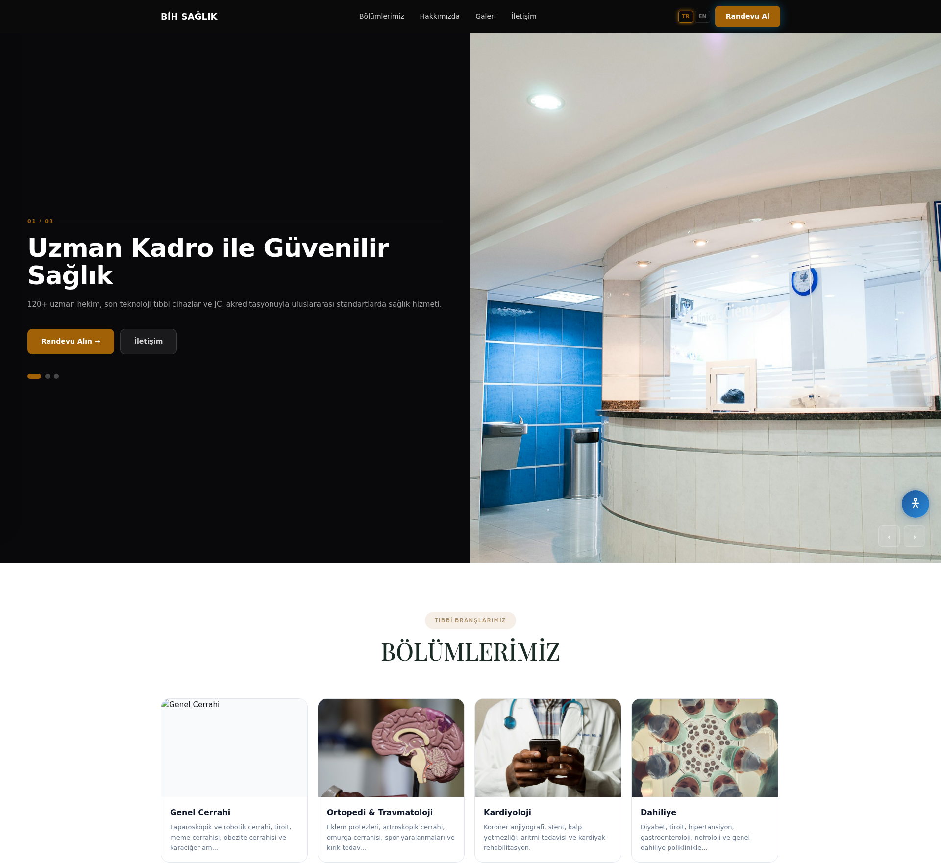 Özel Hastane ve Klinik Kurumsal Web Sitesi