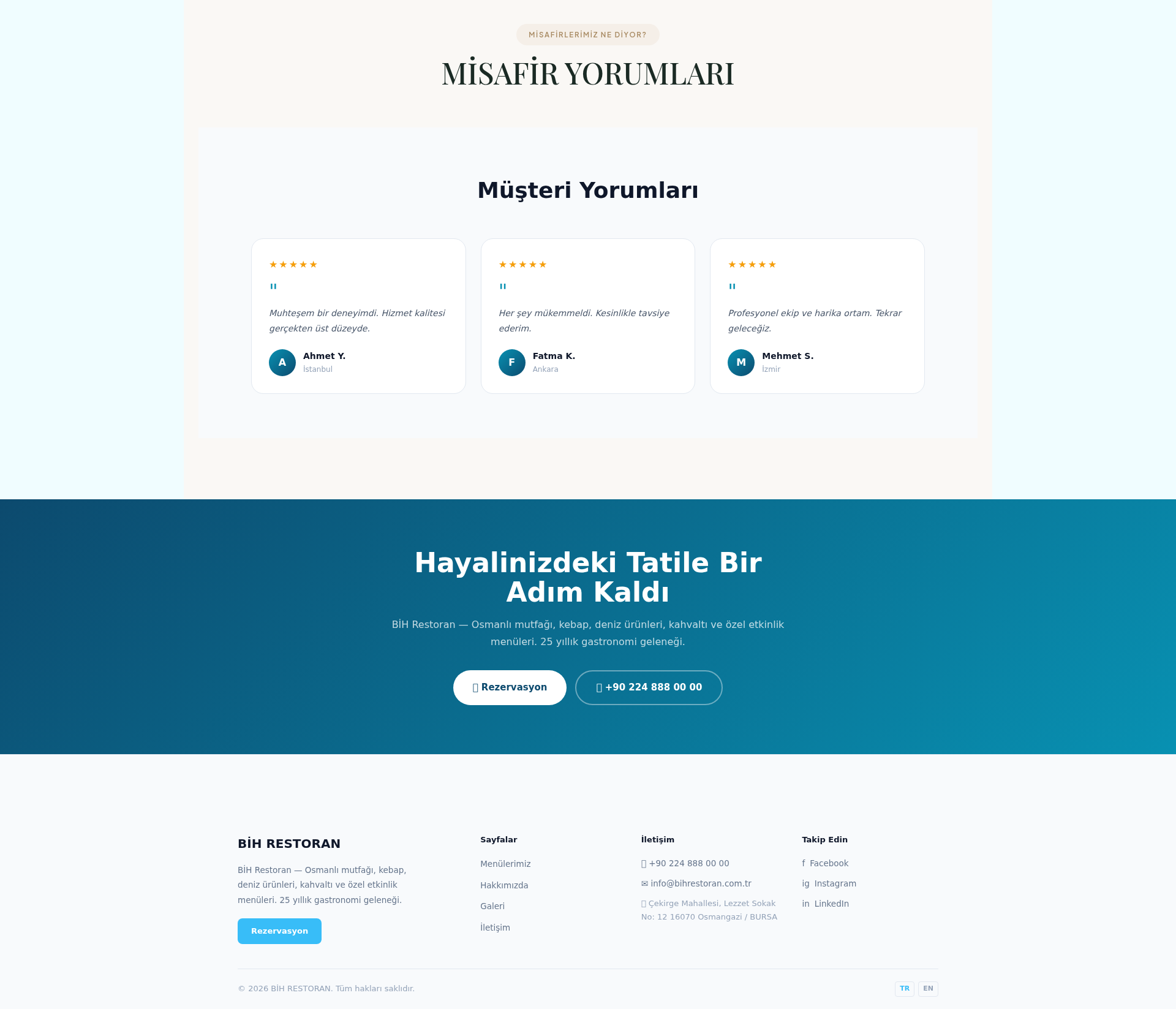 Pizzacı ve İtalyan Restoran Web Sitesi 3