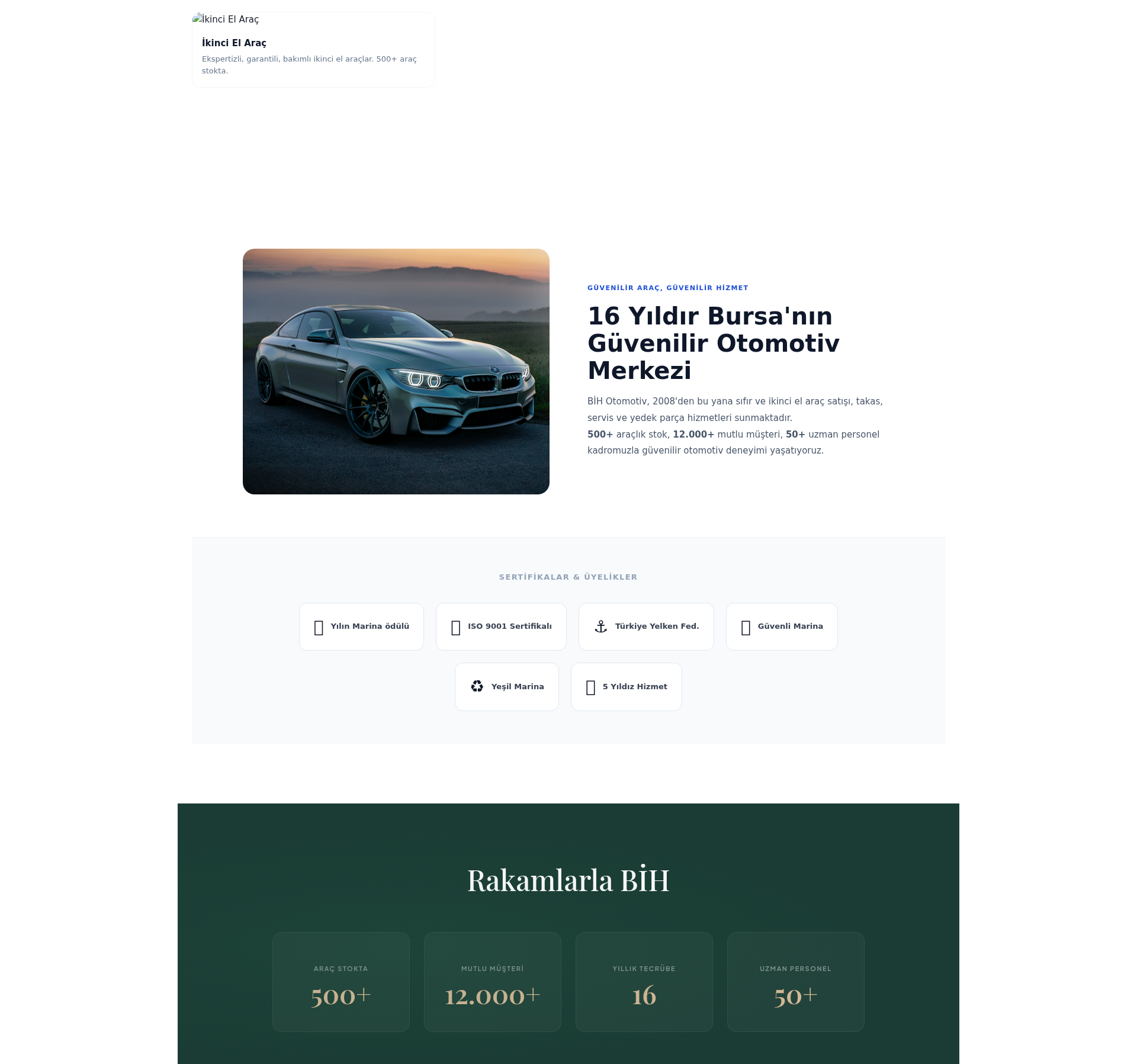 Oto Kaporta ve Boya Atölyesi Kurumsal Web Sitesi 2