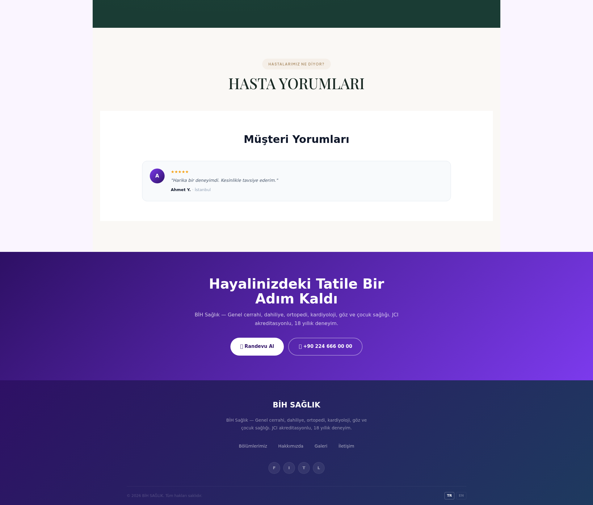 Laboratuvar ve Tanı Merkezi Web Sitesi 3