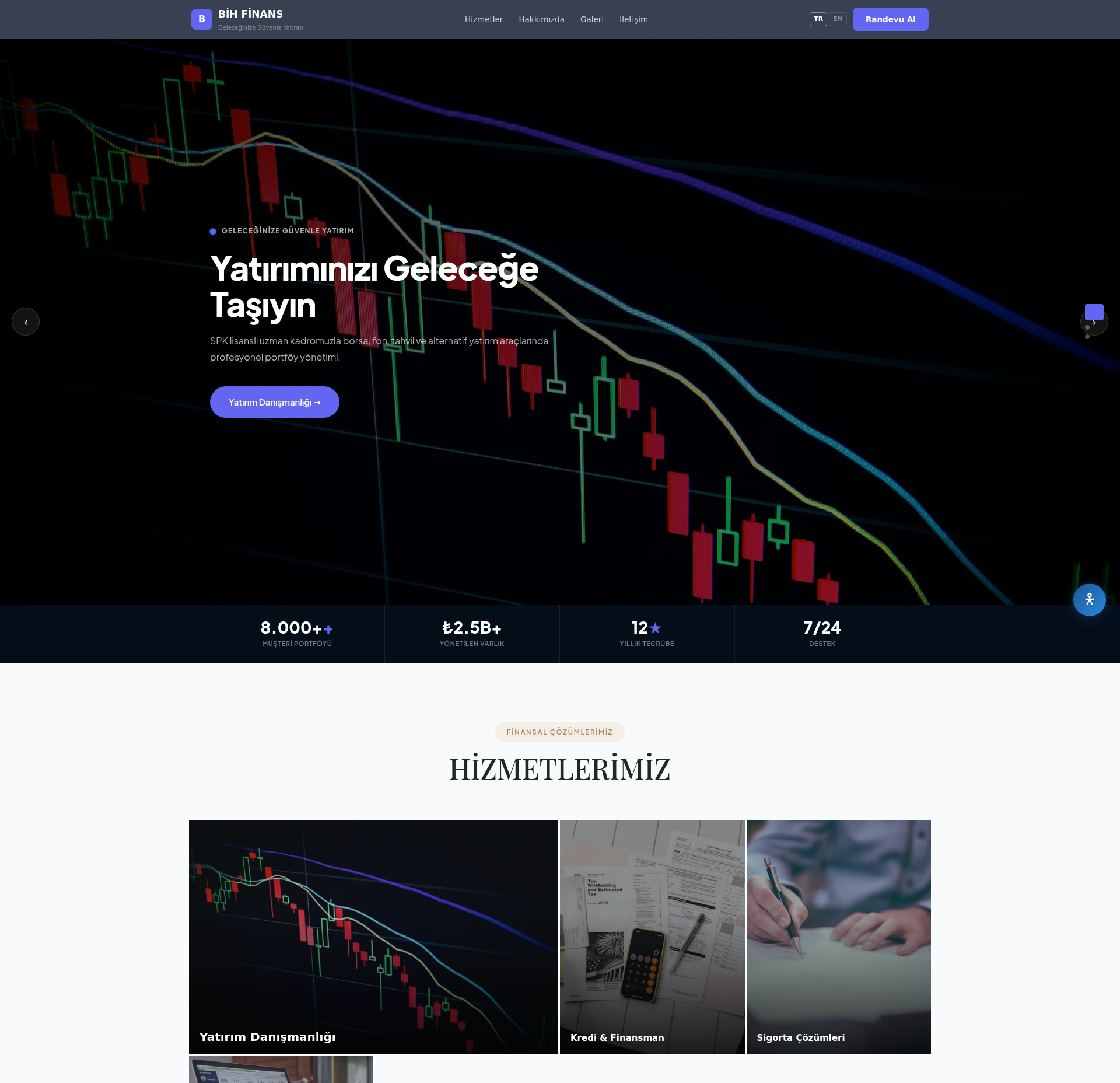 Borsa ve Yatırım Platformu Tanıtım Sitesi