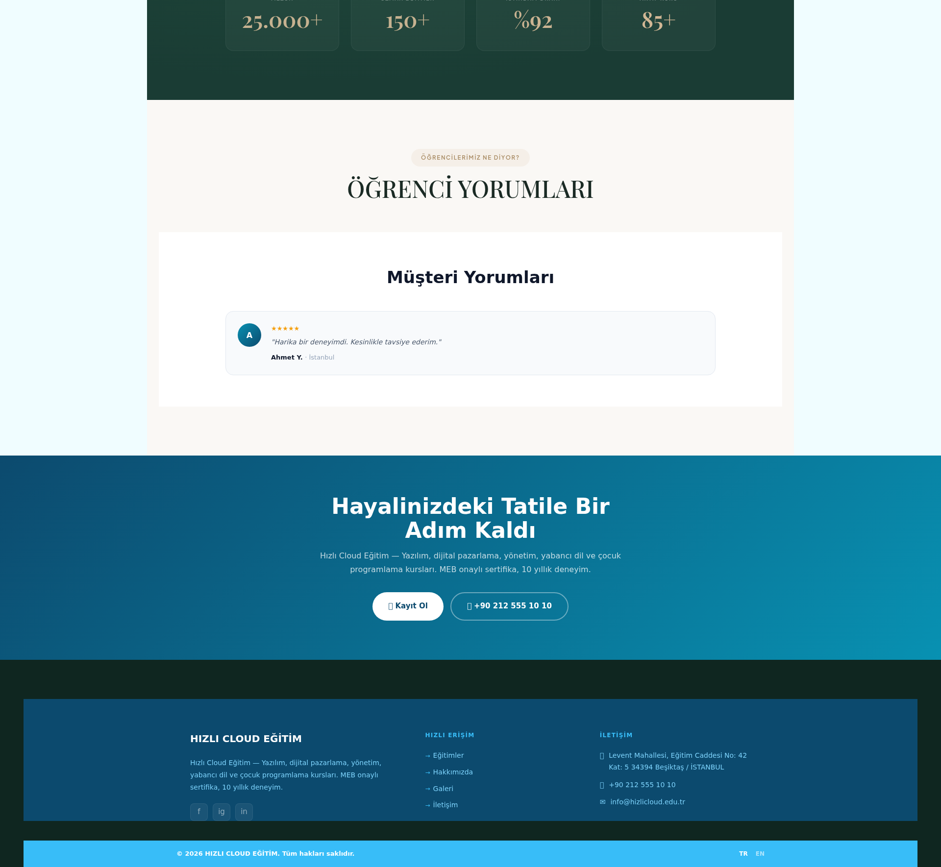 Yabancı Dil ve Dil Okulu Kurumsal Web Sitesi 3