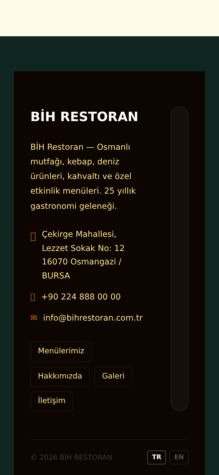 Restoran ve Bistro Kurumsal Web Sitesi 5