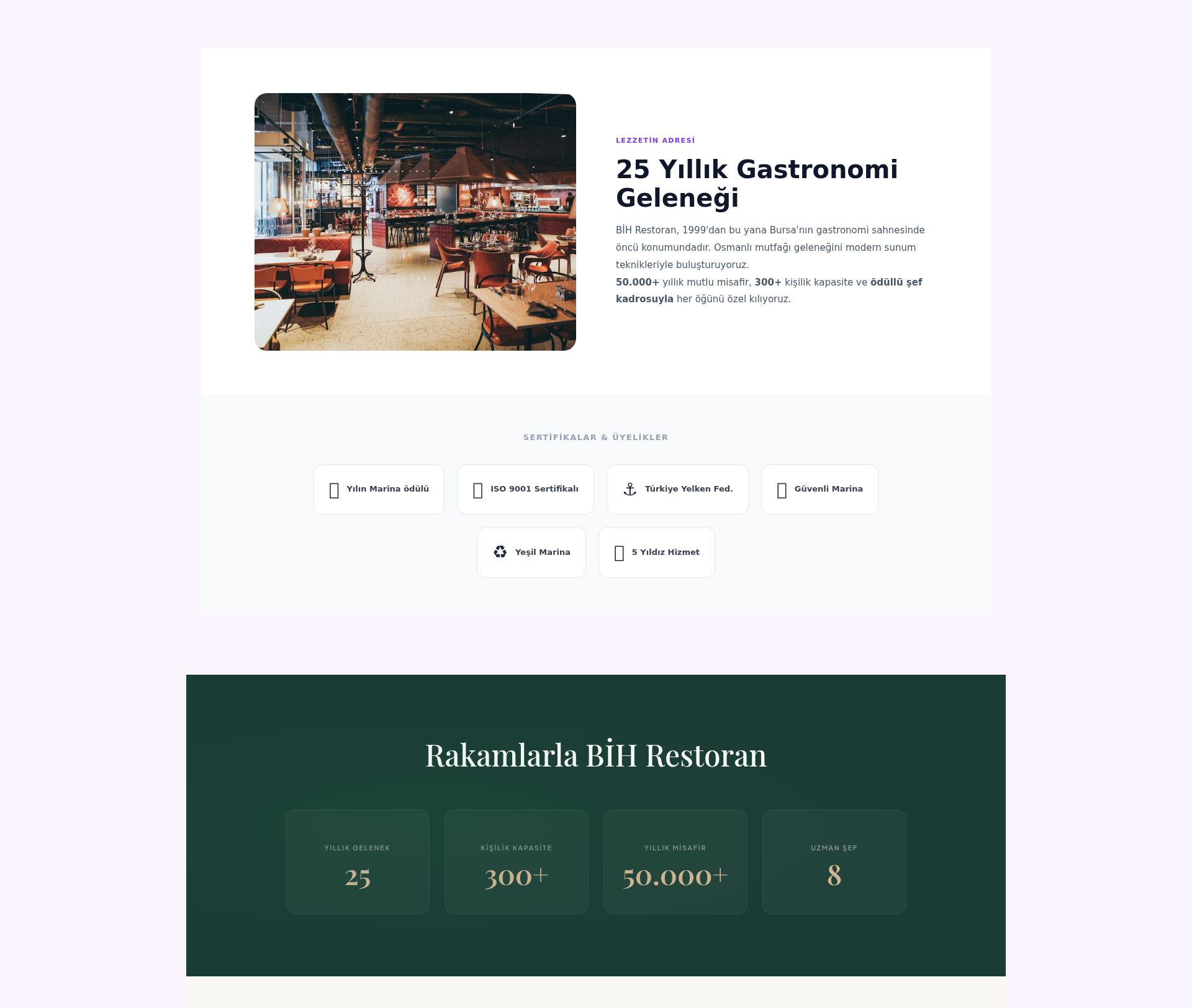Fast Food ve Burger Restoranı Web Sitesi 2