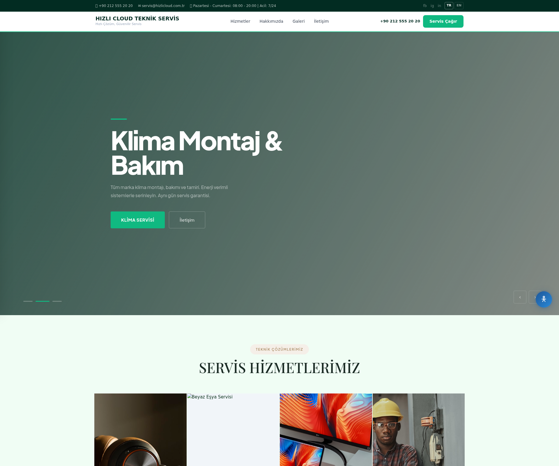 Elektronik Teknik Servis Kurumsal Web Sitesi