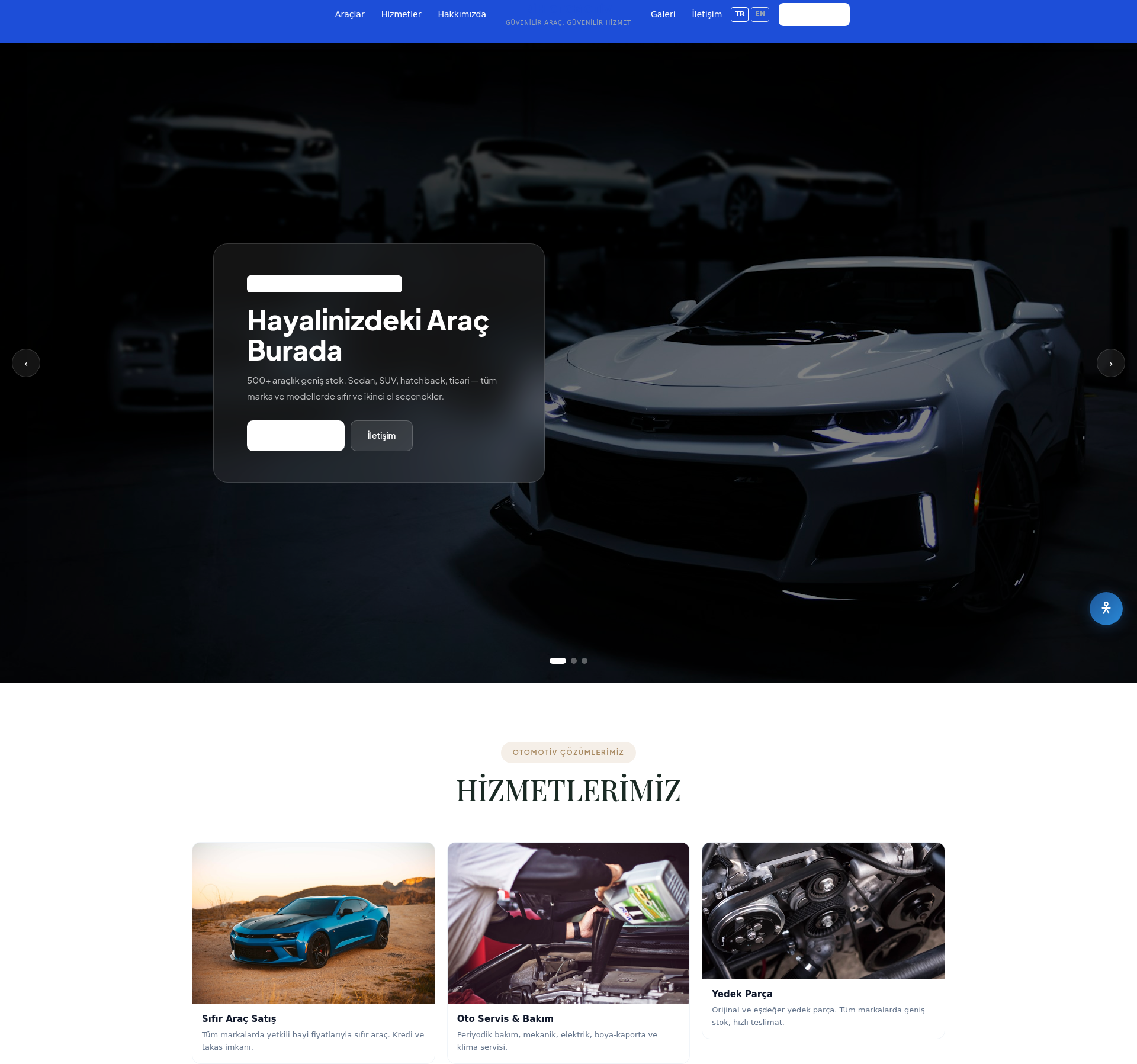 Oto Kaporta ve Boya Atölyesi Kurumsal Web Sitesi