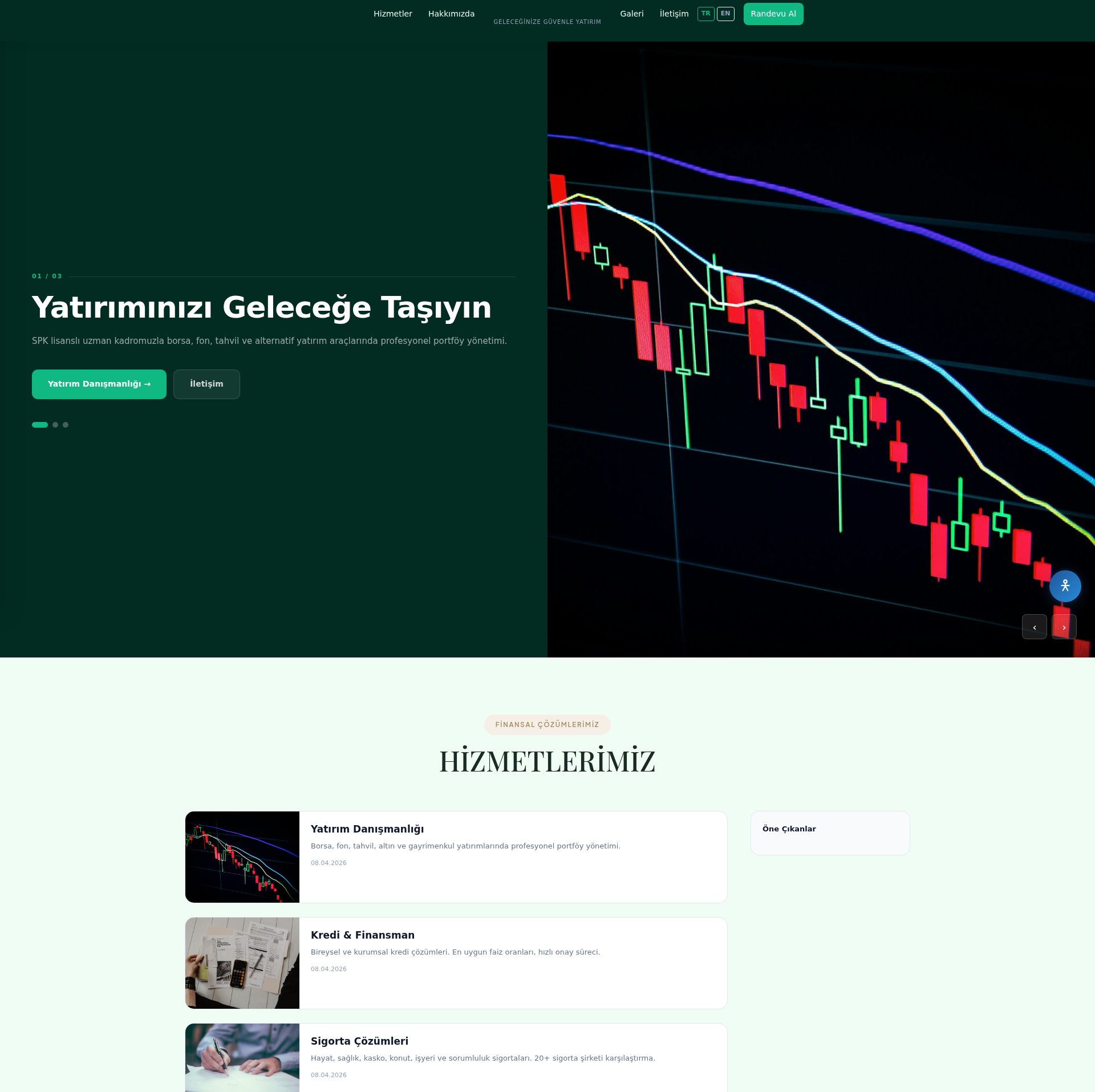 Yatırım ve Portföy Yönetimi Kurumsal Web Sitesi