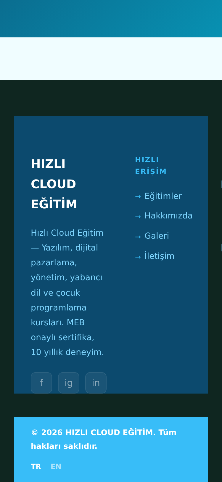 Yabancı Dil ve Dil Okulu Kurumsal Web Sitesi 5