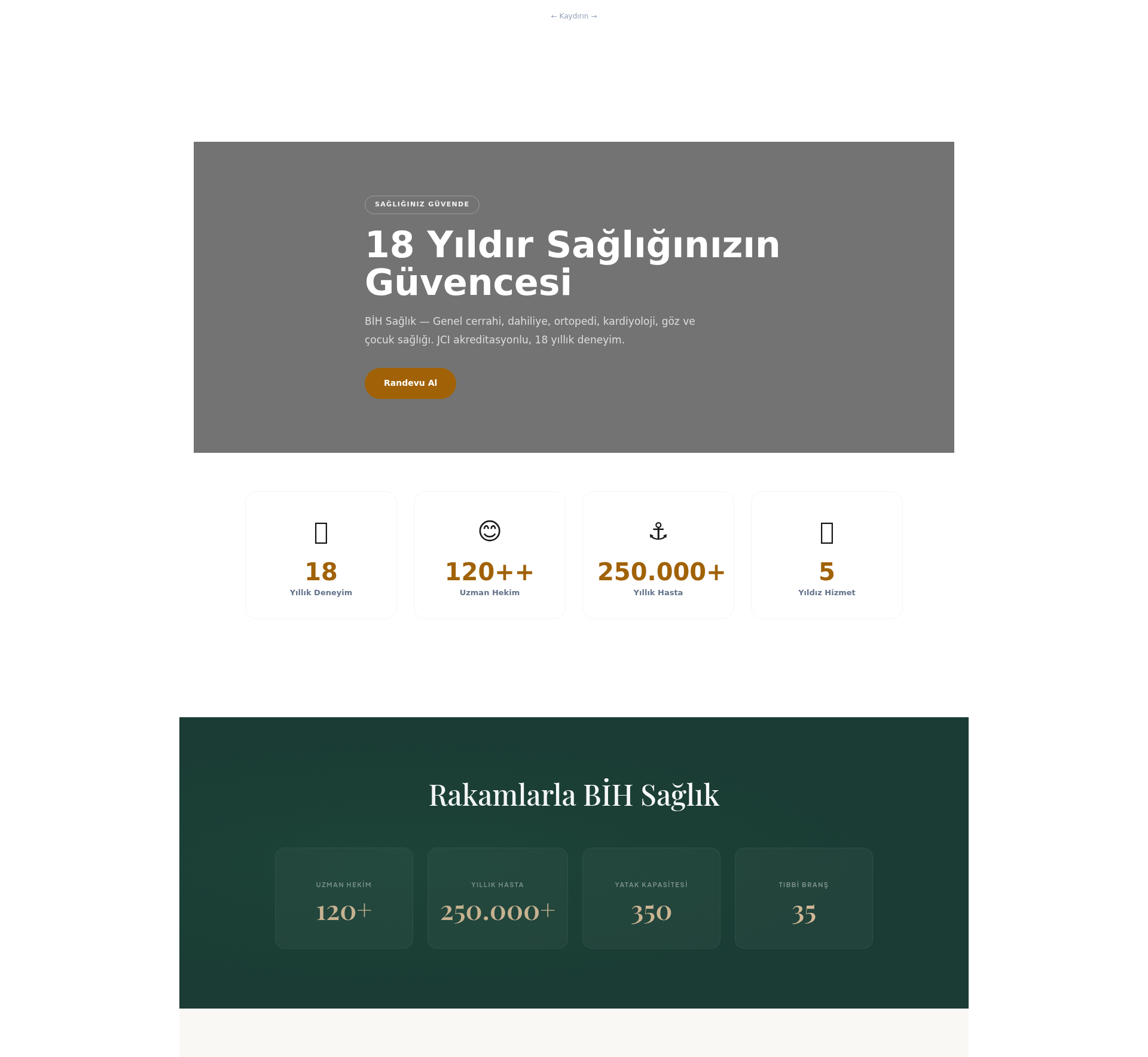 Özel Hastane ve Klinik Kurumsal Web Sitesi 2