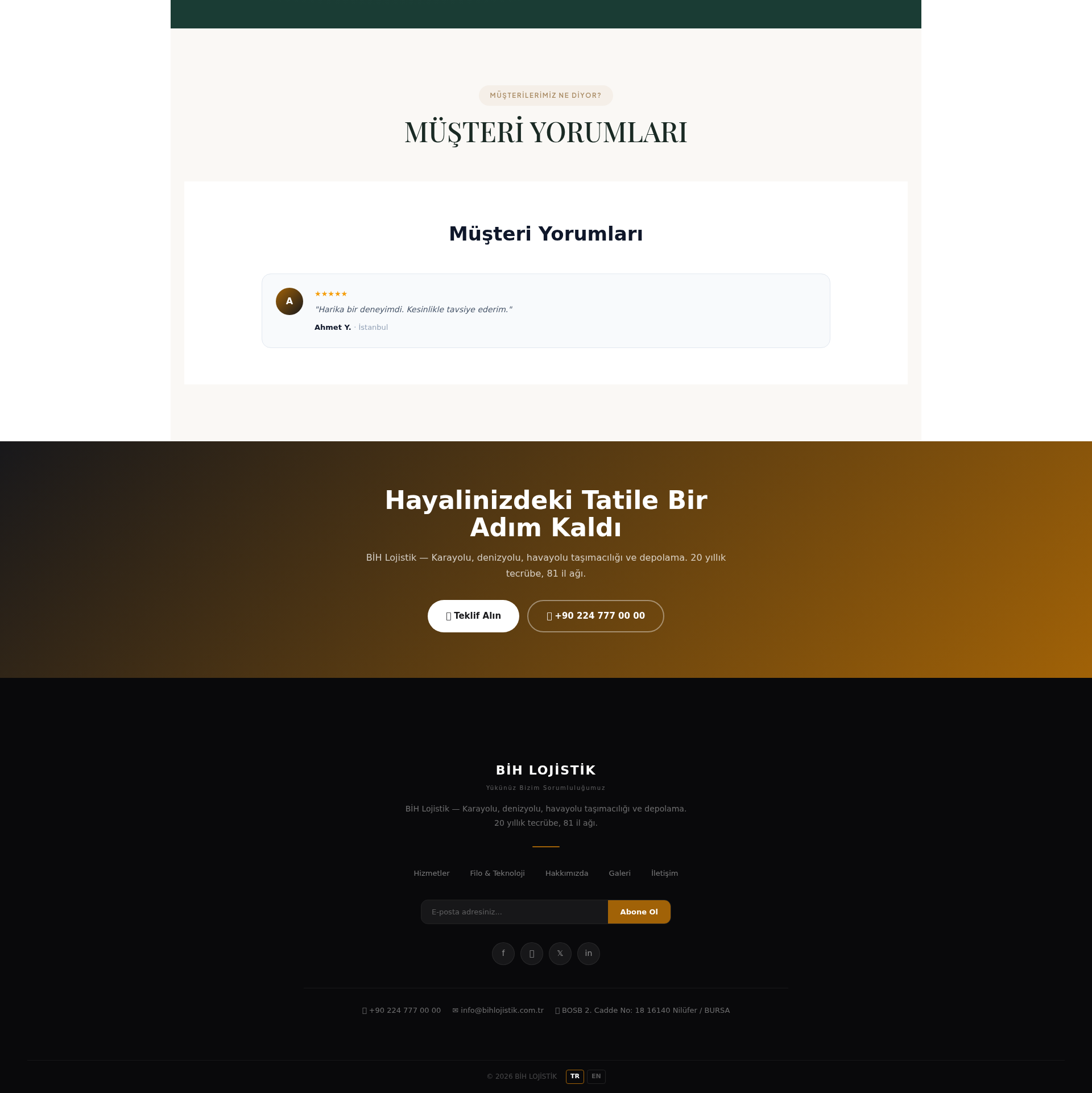 Uluslararası Taşımacılık Web Sitesi 3