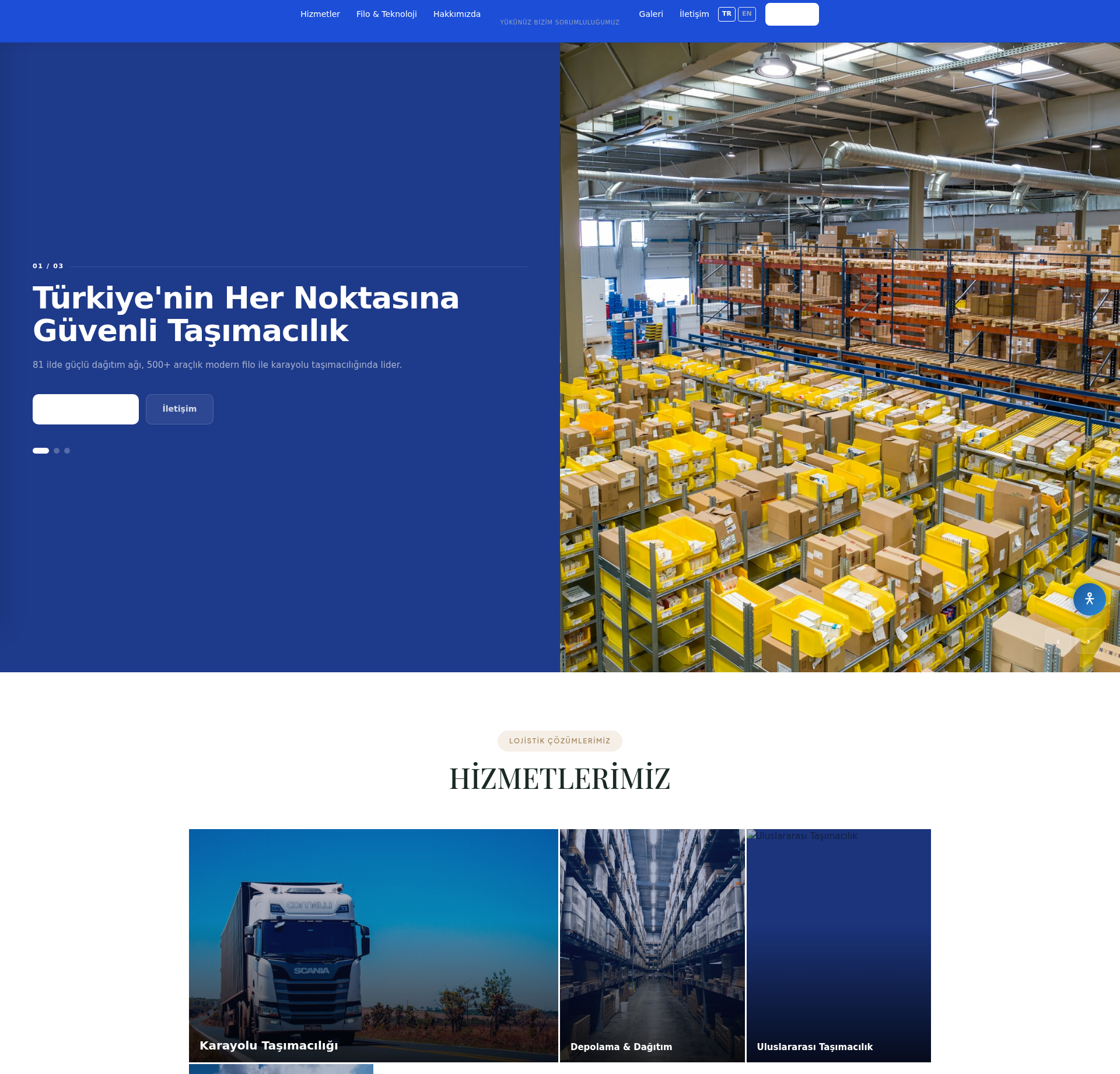 Kurye ve Hızlı Kargo Kurumsal Web Sitesi
