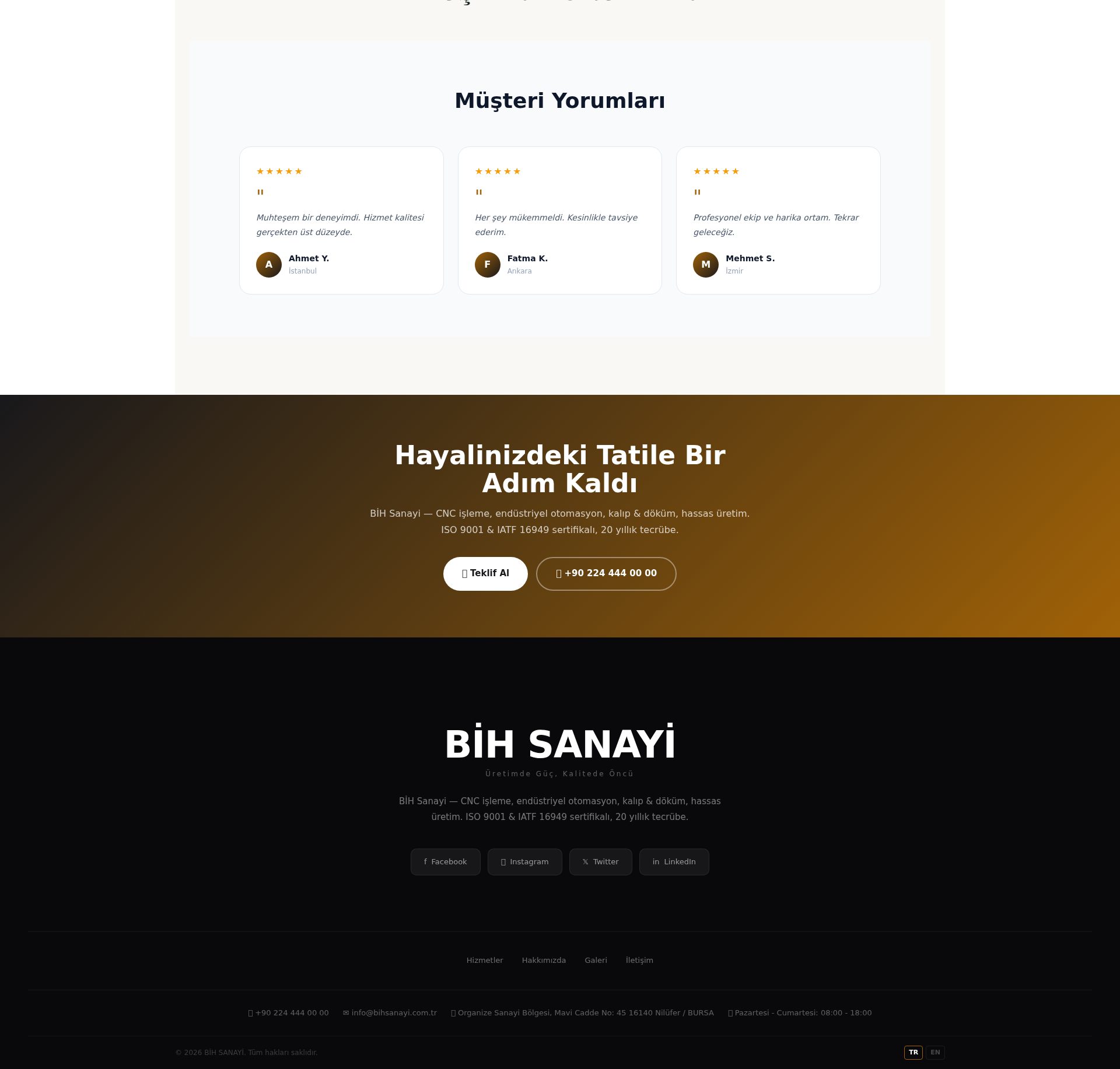 Metal ve Çelik Firması Kurumsal Web Sitesi 3