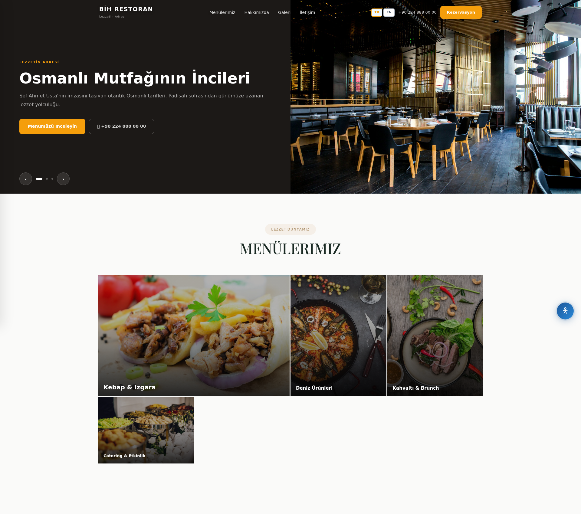 Kafe ve Kahvehane Kurumsal Web Sitesi