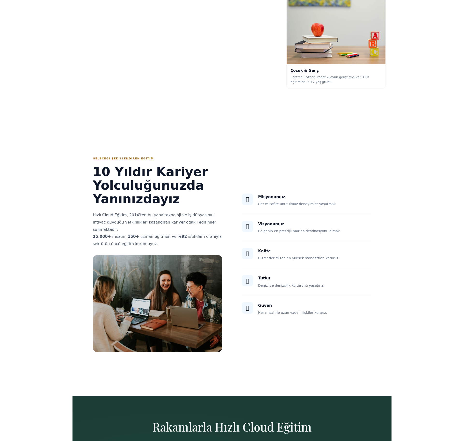 Anaokulu ve Kreş Kurumsal Web Sitesi 2