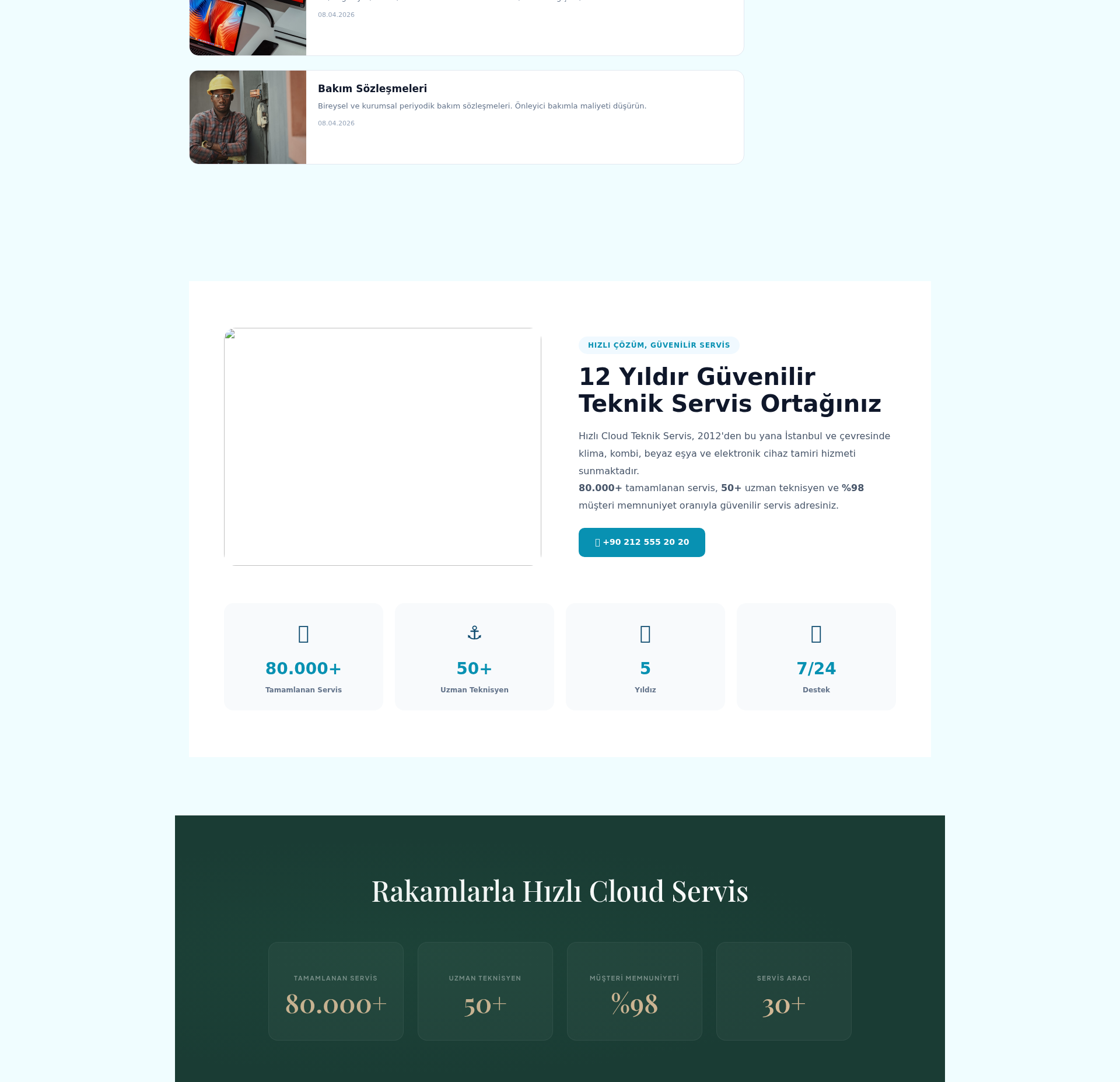Beyaz Eşya Servis Kurumsal Web Sitesi 2