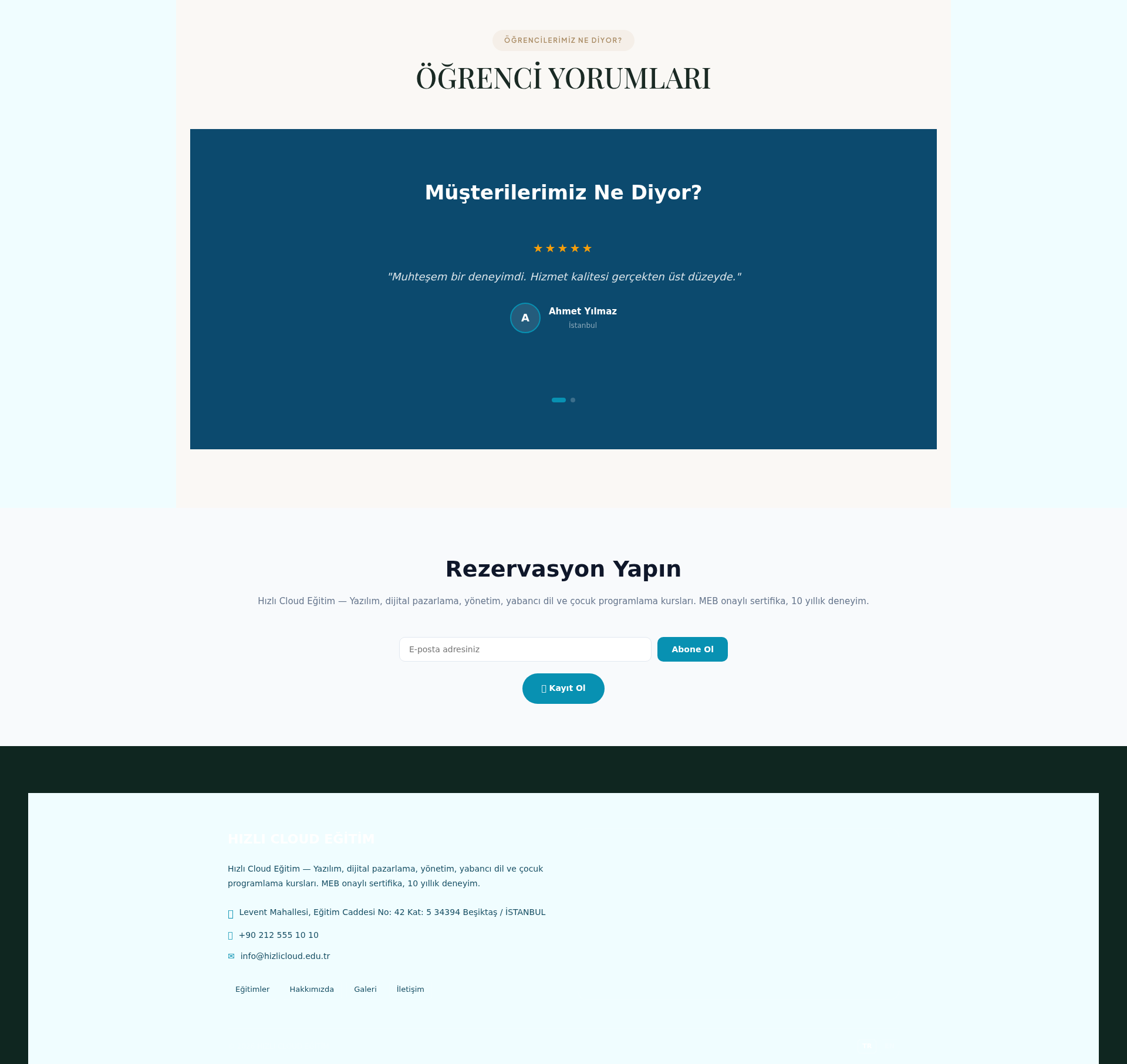 Okul ve Eğitim Kurumu Kurumsal Web Sitesi 3