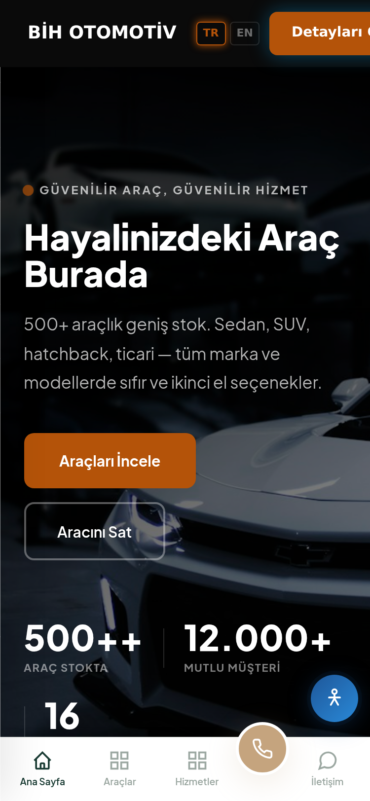 Otomobil Galerisi Kurumsal Web Sitesi 4
