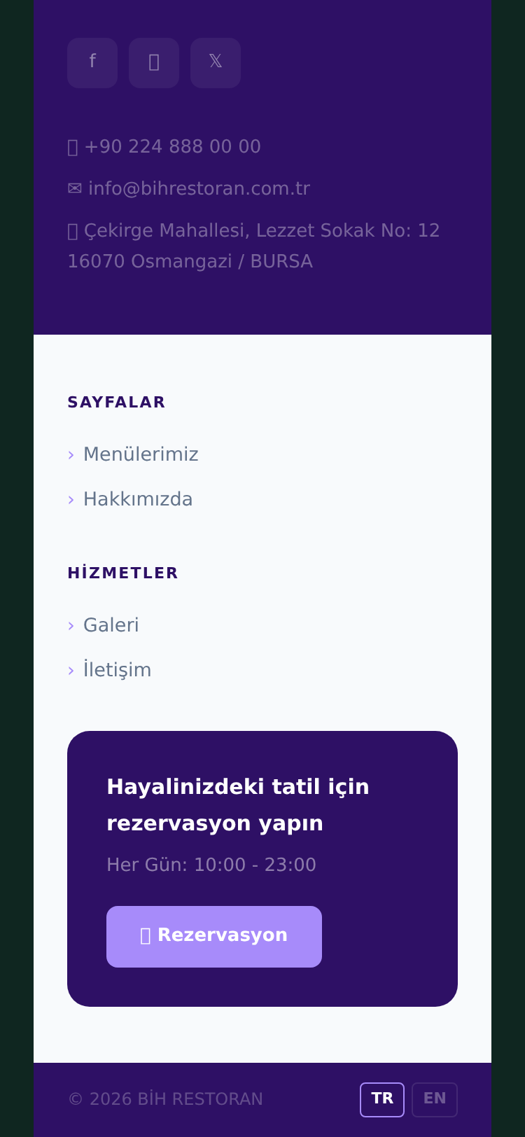 Fast Food ve Burger Restoranı Web Sitesi 5