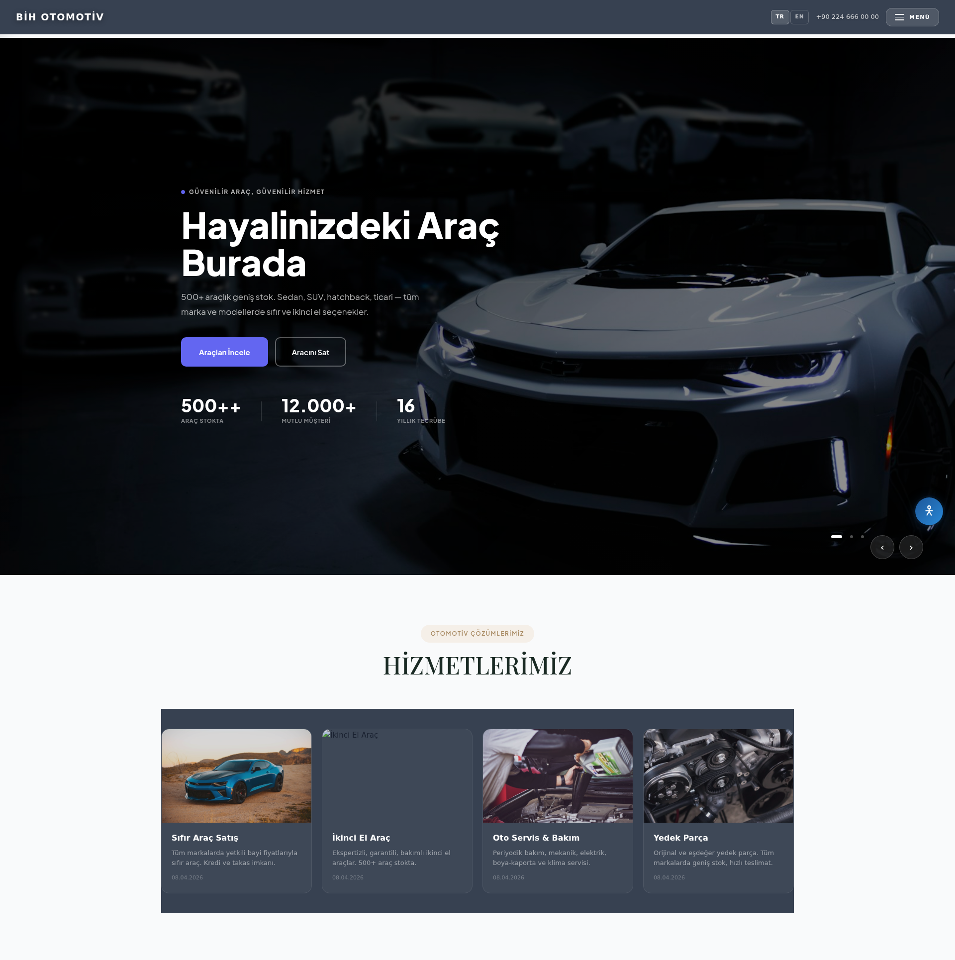 Araç Kiralama Kurumsal Web Sitesi