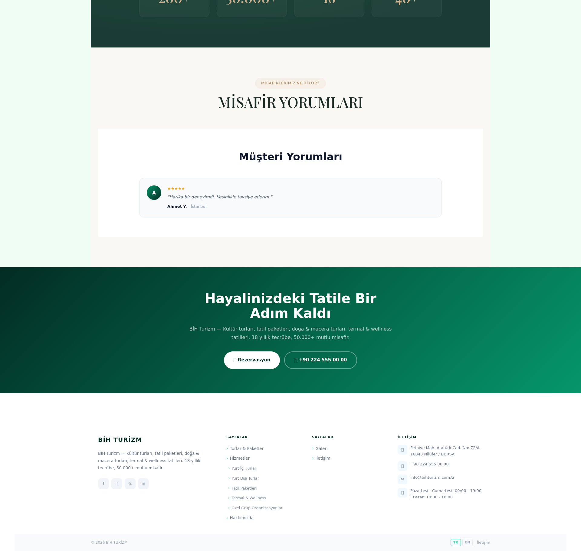 Butik Otel ve Pansiyon Kurumsal Web Sitesi 3