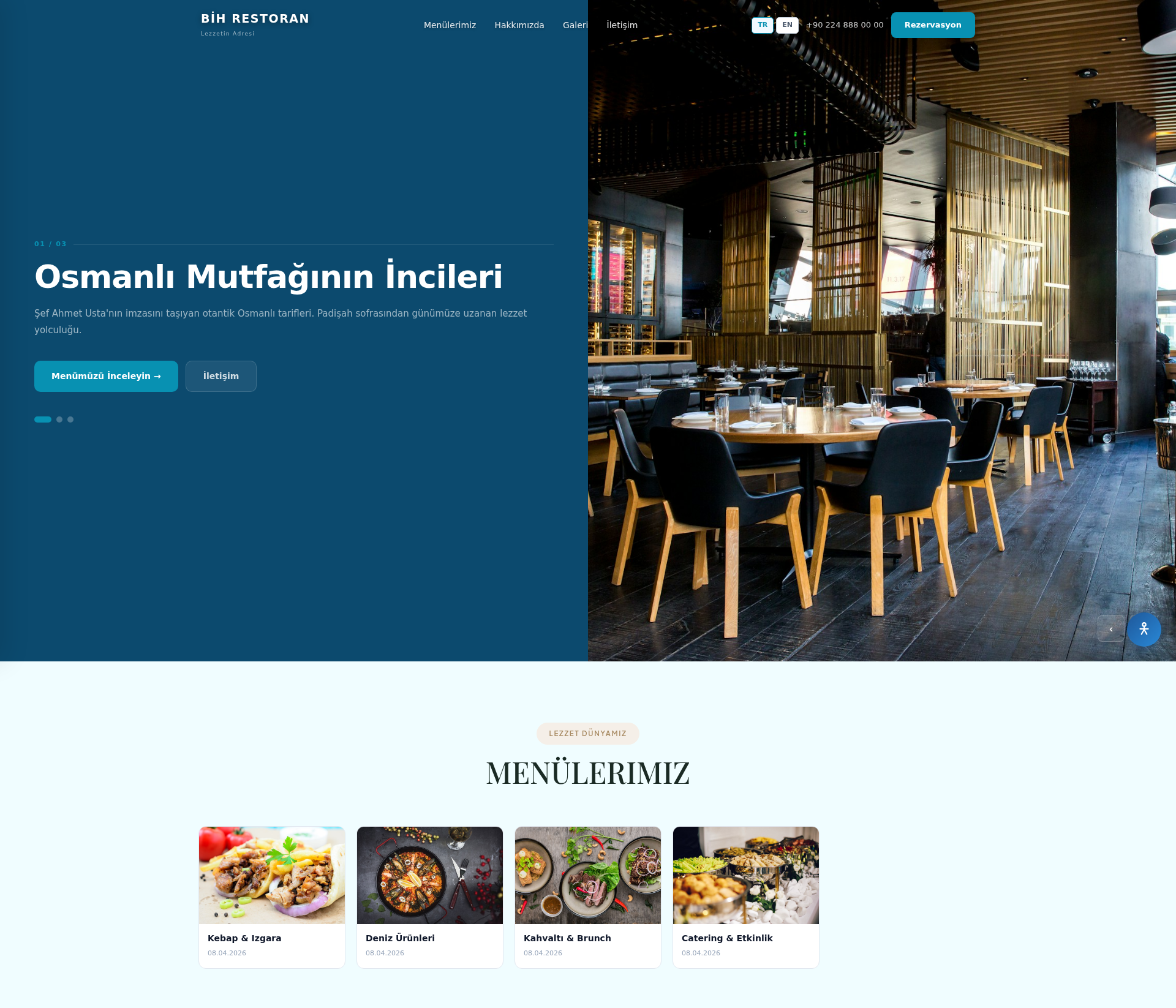 Pizzacı ve İtalyan Restoran Web Sitesi