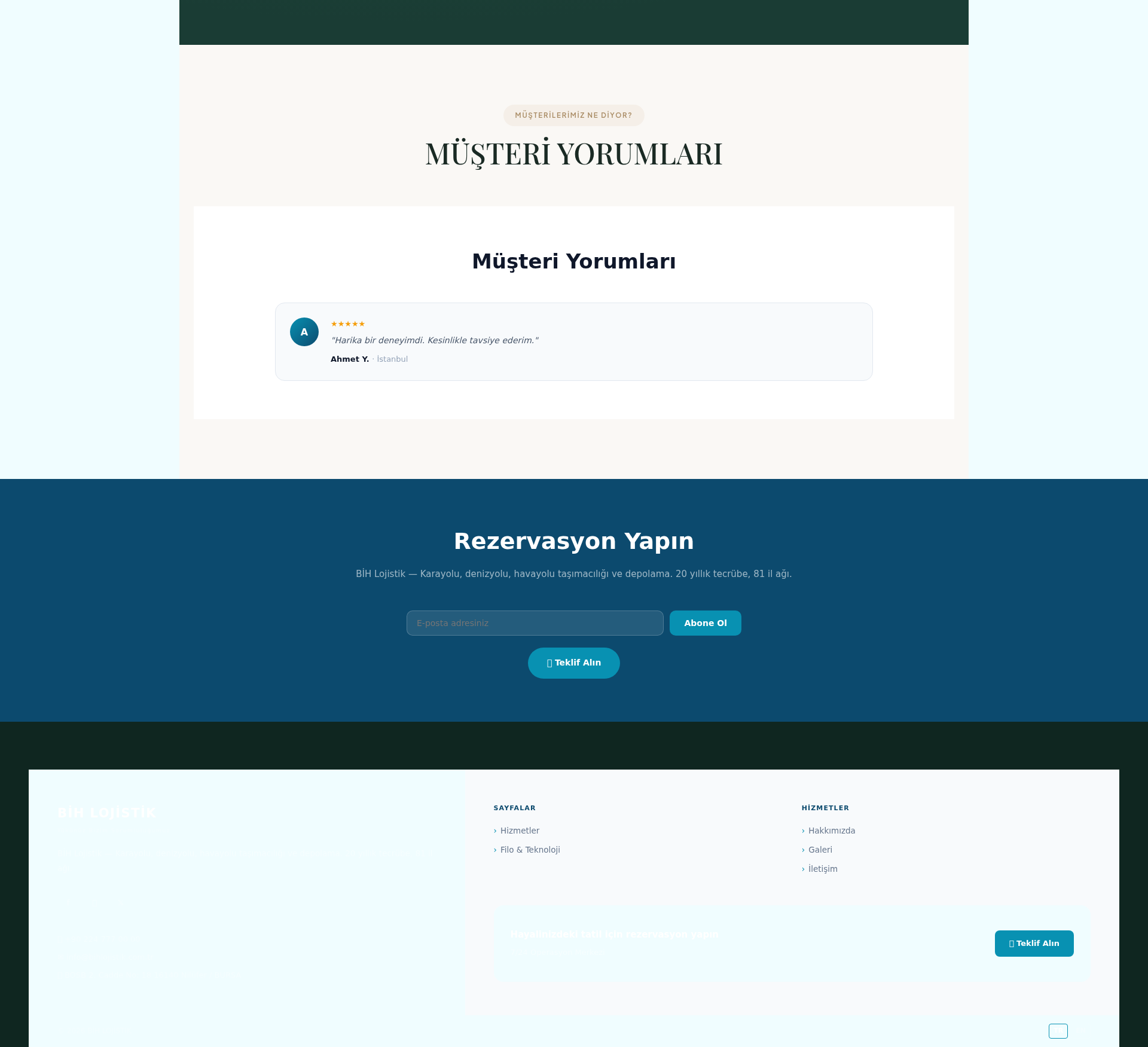Nakliyat ve Taşımacılık Kurumsal Web Sitesi 3
