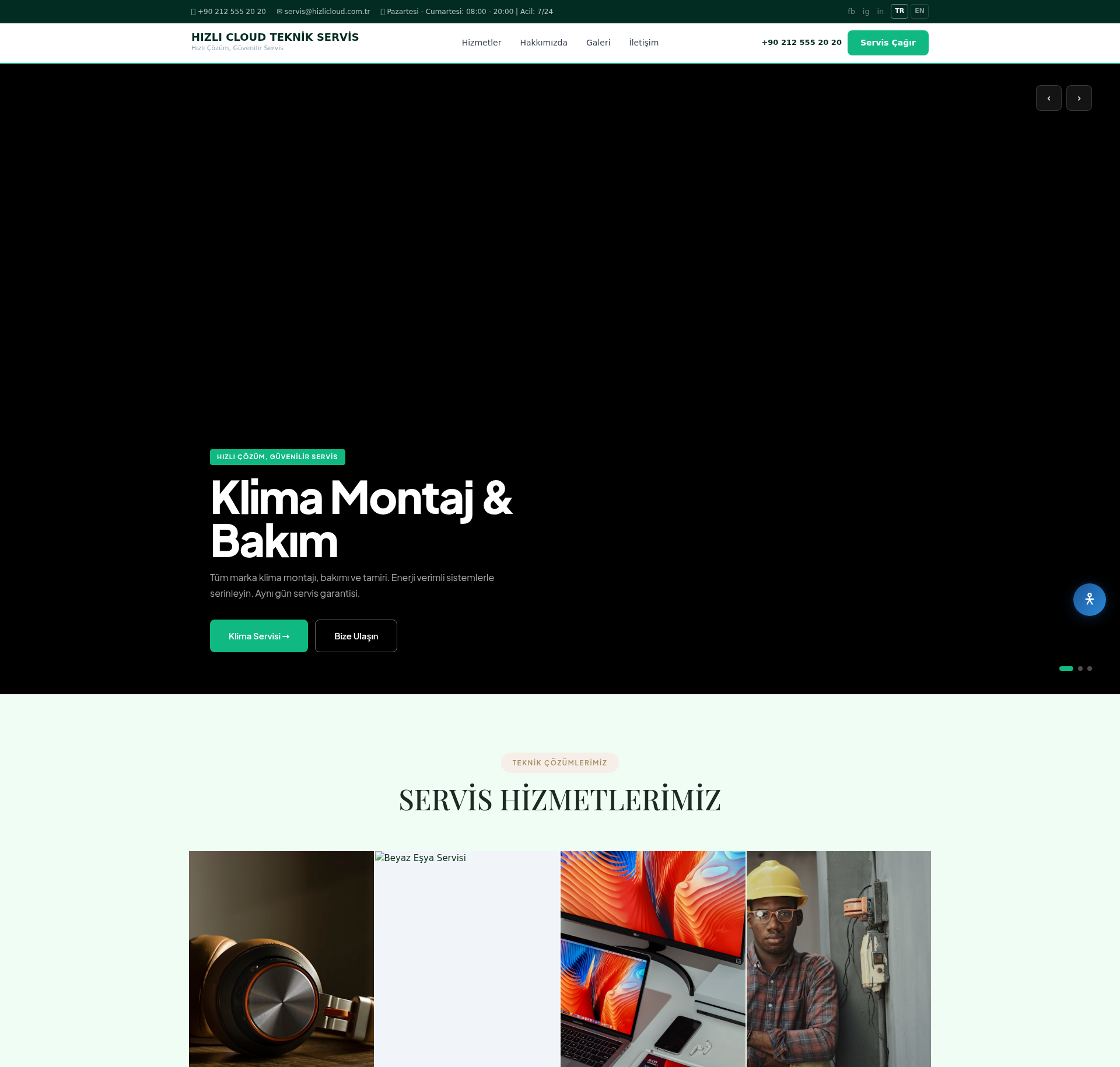 Bilgisayar Teknik Servis Kurumsal Web Sitesi