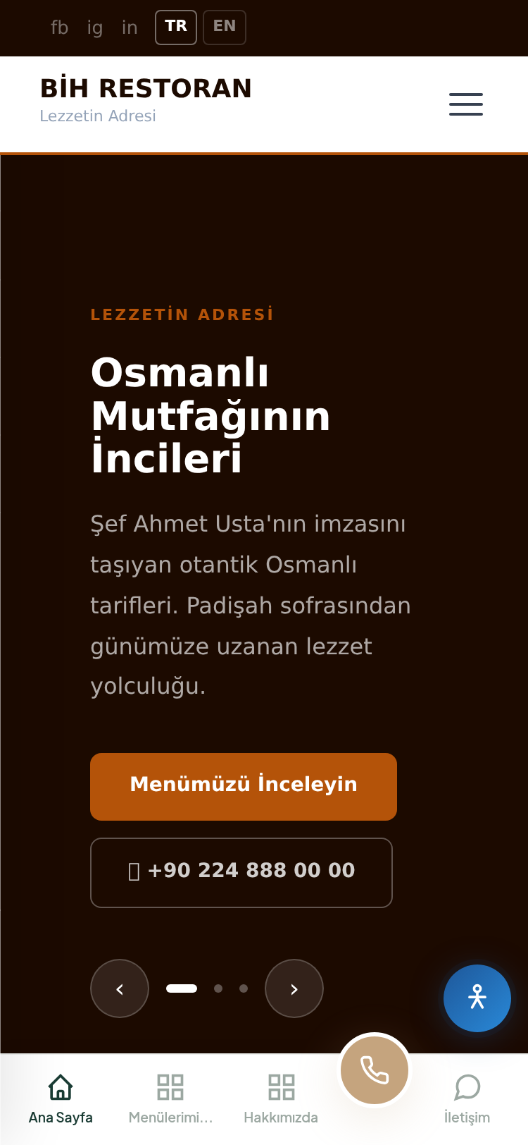 Restoran ve Bistro Kurumsal Web Sitesi 4