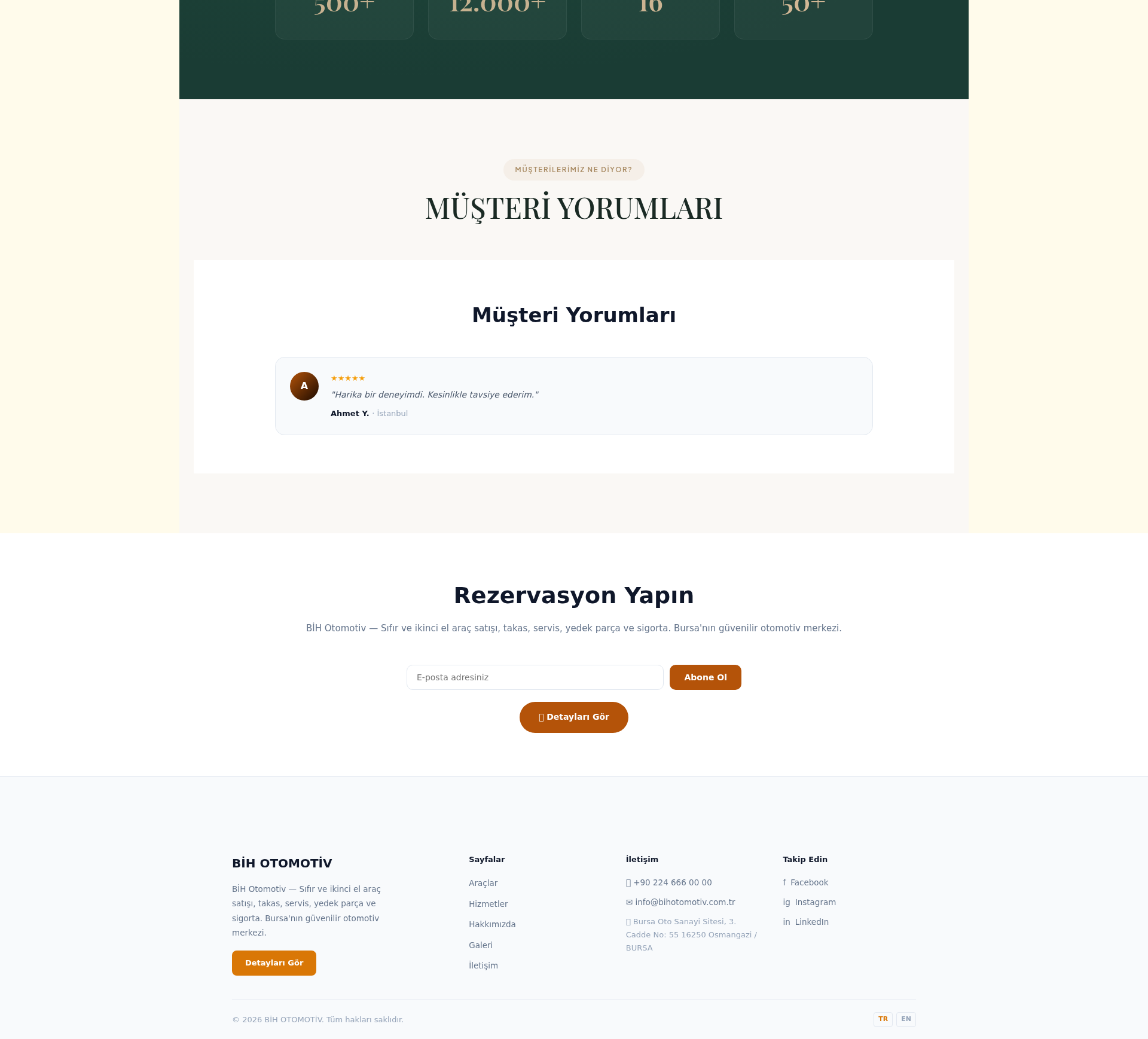 Otomobil Galerisi Kurumsal Web Sitesi 3