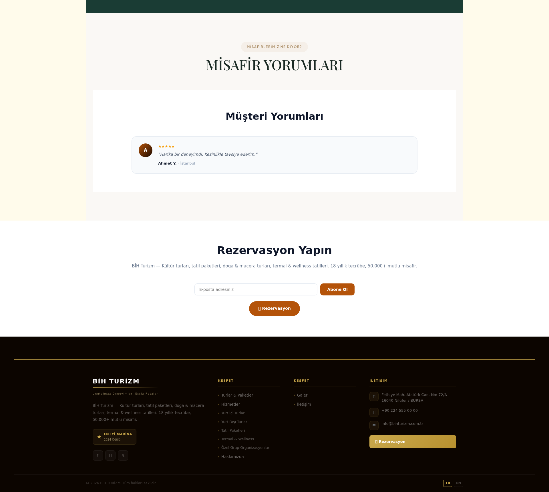 Tur Operatörü ve Seyahat Acentesi Web Sitesi 3