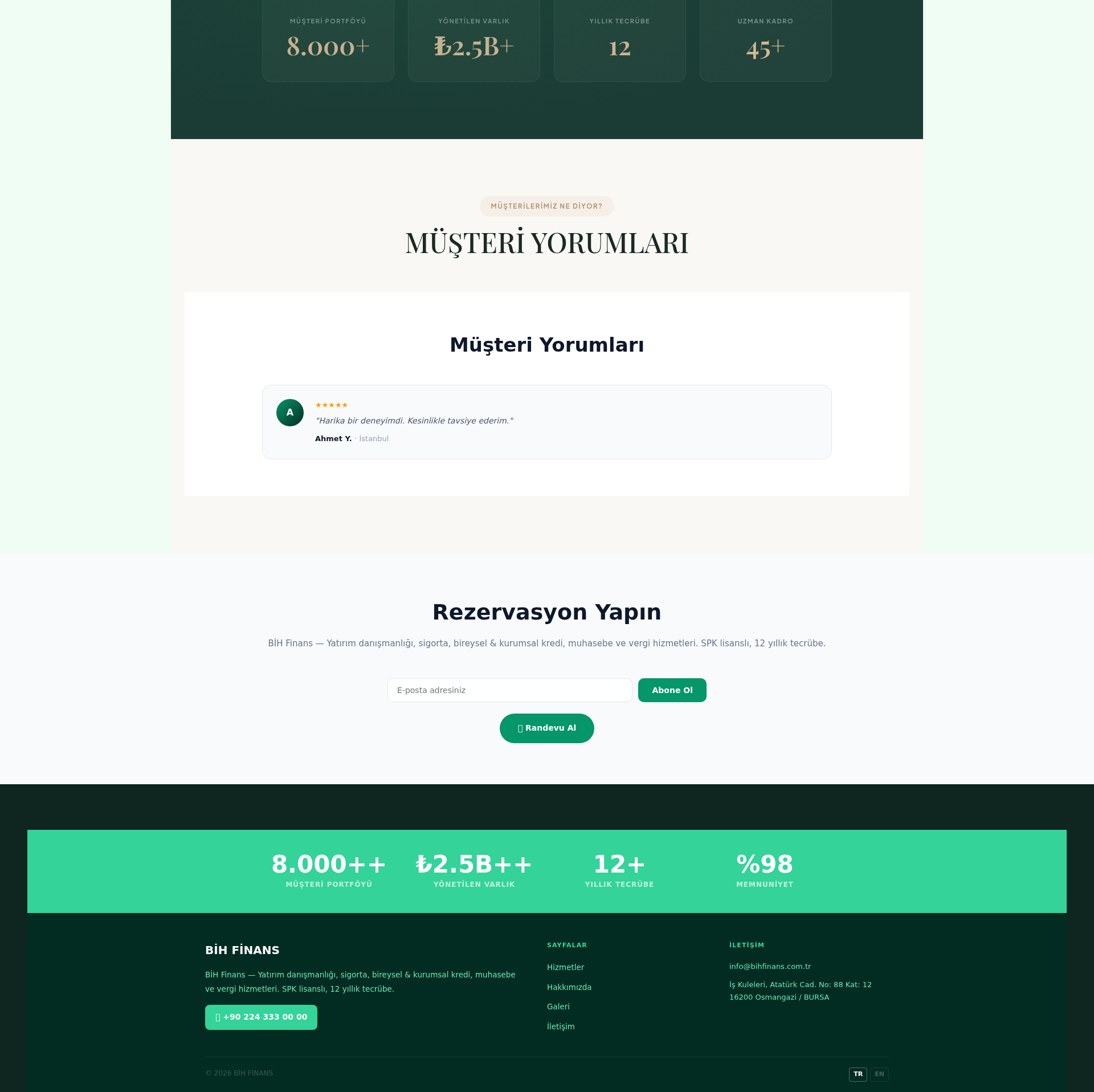 Yatırım ve Portföy Yönetimi Kurumsal Web Sitesi 3