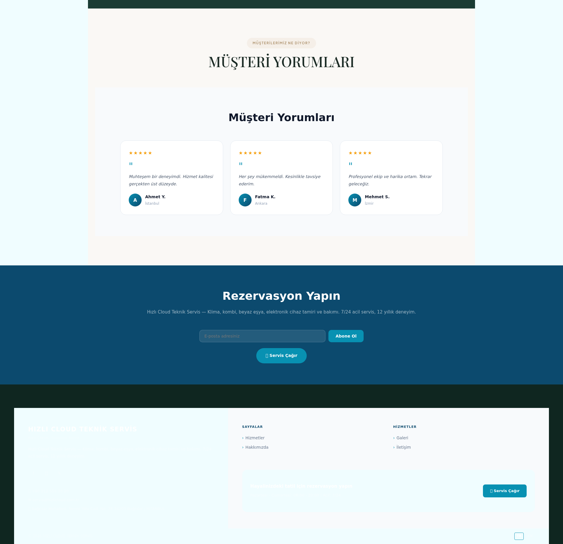 Beyaz Eşya Servis Kurumsal Web Sitesi 3