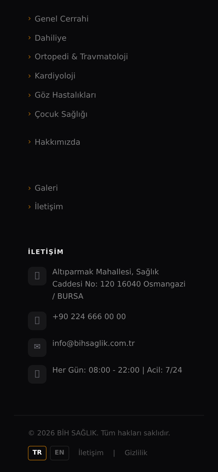 Özel Hastane ve Klinik Kurumsal Web Sitesi 5