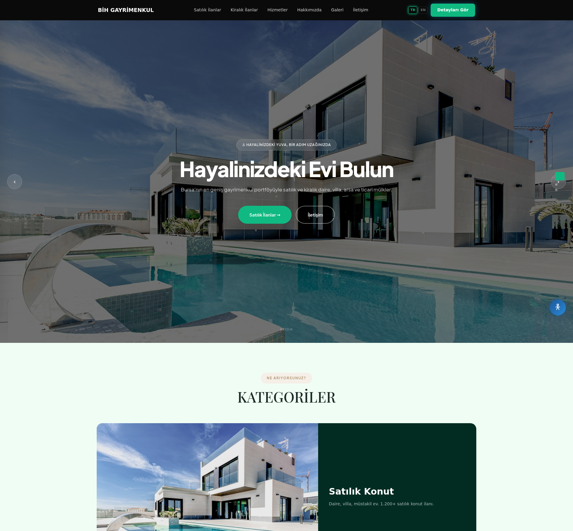 Konut Projesi Tanıtım Web Sitesi