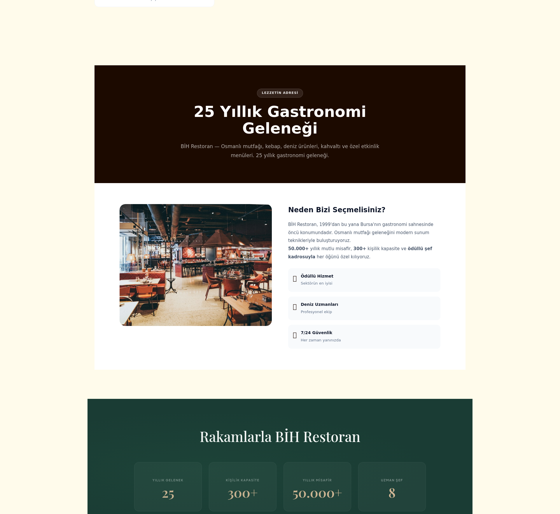 Restoran ve Bistro Kurumsal Web Sitesi 2