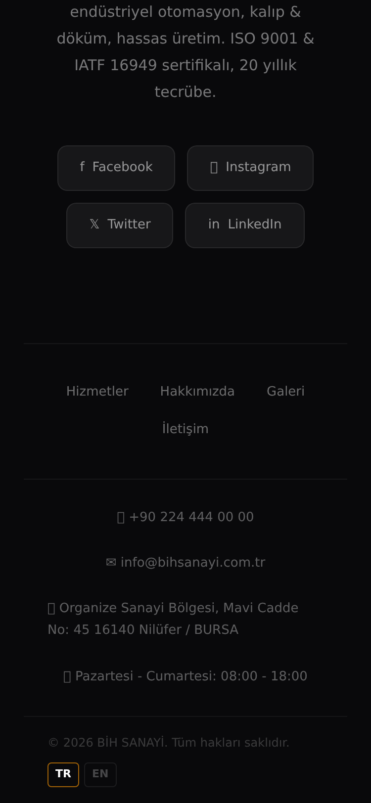 Metal ve Çelik Firması Kurumsal Web Sitesi 5
