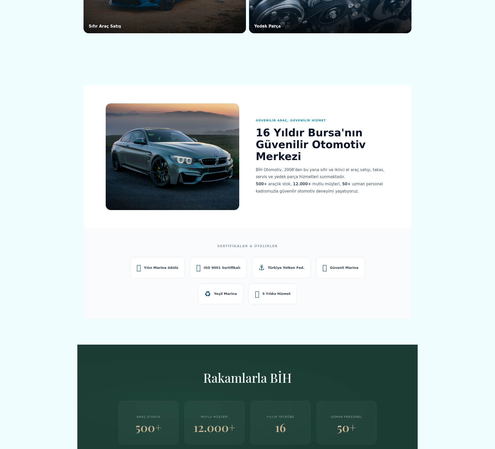 Otomotiv Yedek Parça Kurumsal Web Sitesi 2